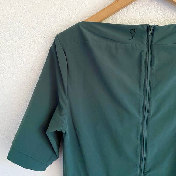 Betabrand Elixir Square Neck Fit & Flare Midi Dress Emerald Green Medium NWT - Picture 5 of 12